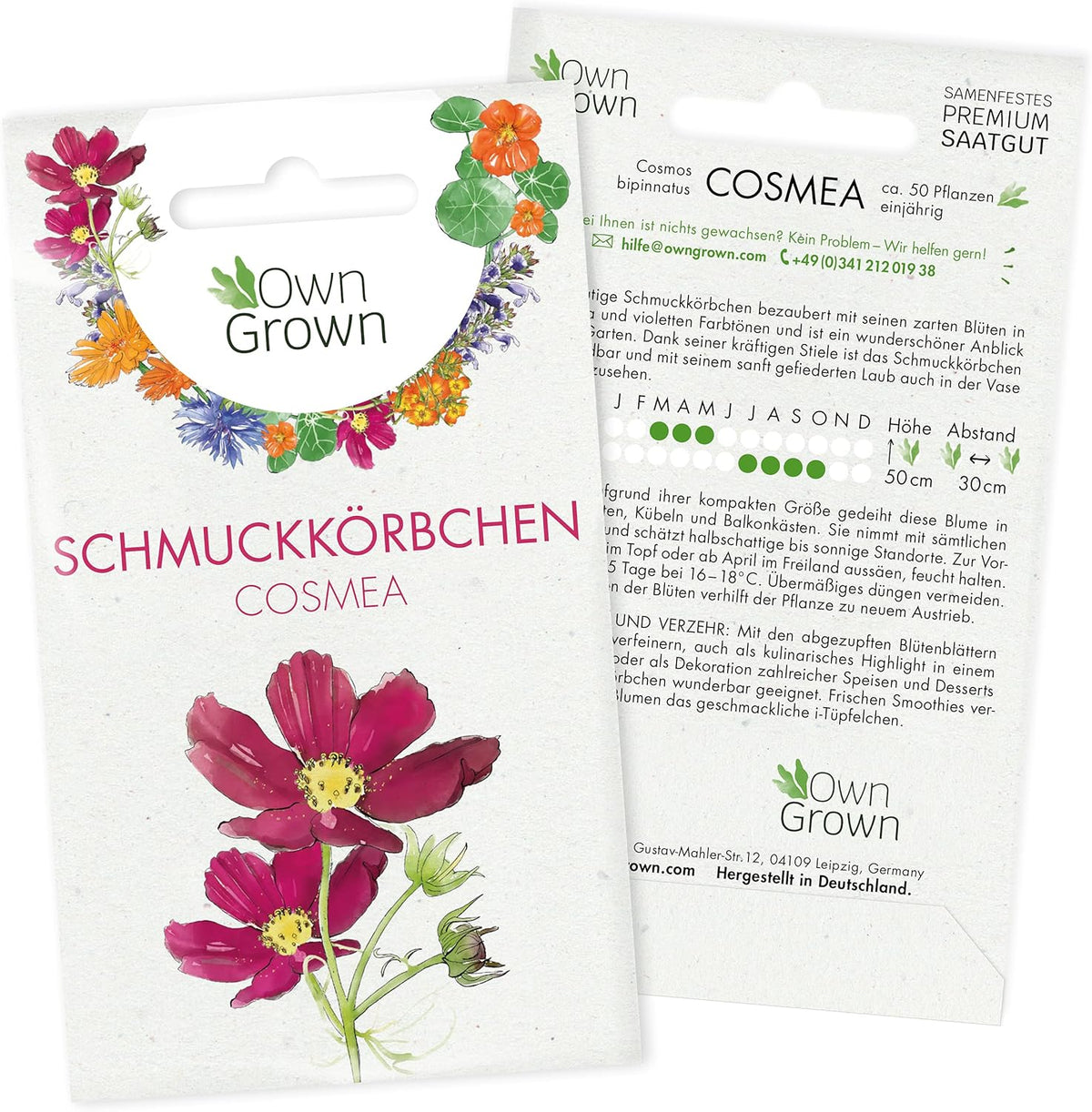 Semințe de Cosmos (Pestrițe): Semințe de Cosmos Premium pentru 100 de plante Cosmos cu flori – Semințe de flori comestibile – Semințe de flori colorate – Semințe de flori sălbatice de la OwnGrown