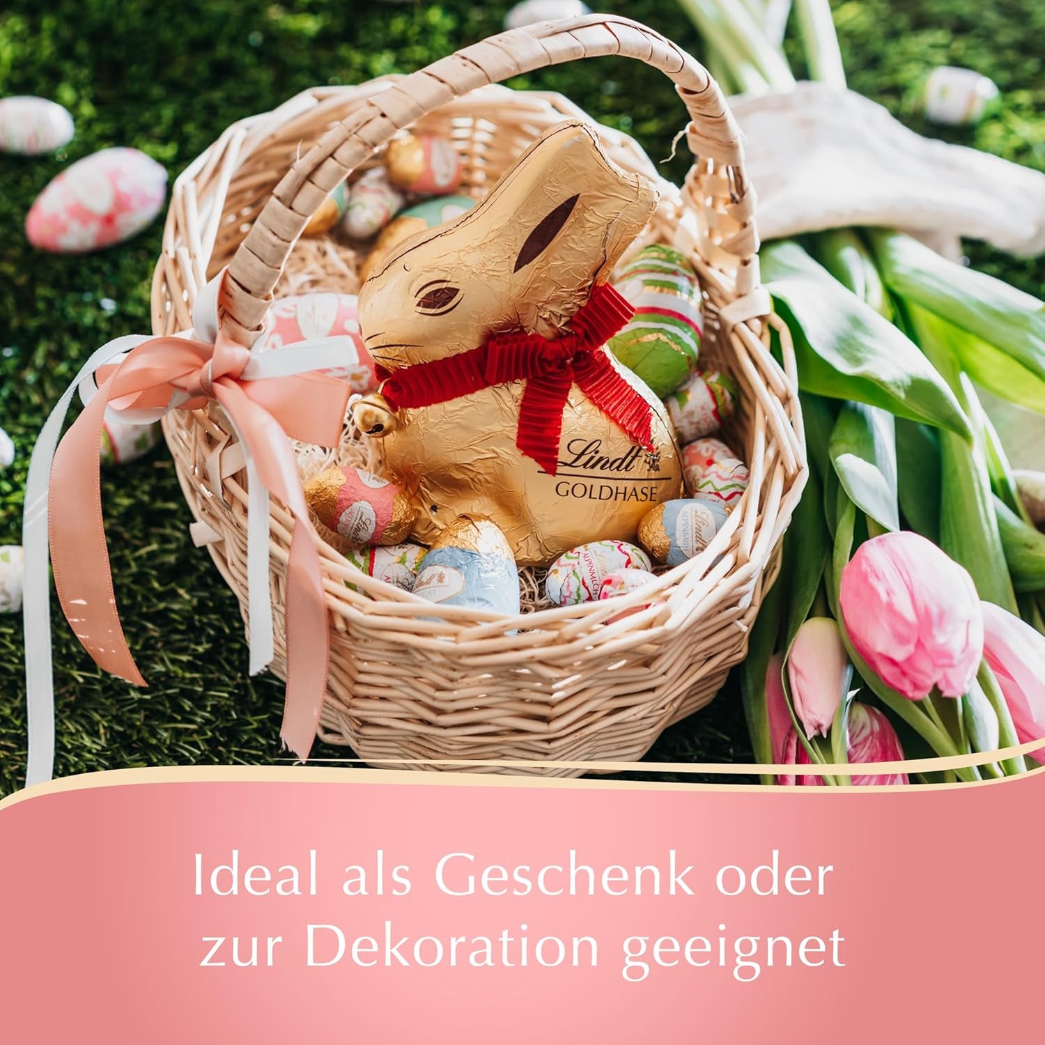 Ouă de ciocolată cu nuga, ediție decorativă de ciocolată Lindt, aurii | 90 g | 5 ouă de ciocolată din nuga delicată cu alune de pădure în ciocolată cu lapte alpină | Ciocolată de Paște | Cadou de ciocolată