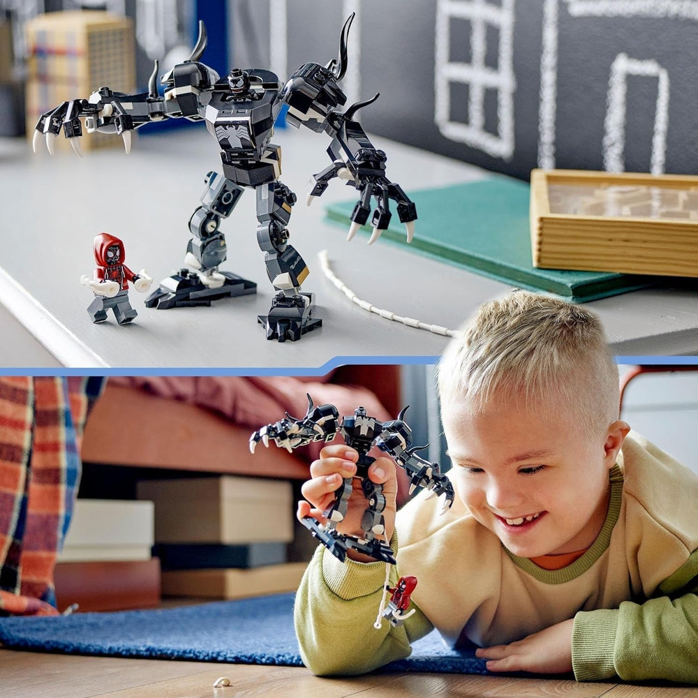 LEGO Marvel Venom Mech Vs. Miles Morales, Figuri de acțiune mobile pentru copii, Set Spider-Man cu mini-figurine pentru dueluri de supereroi, cadou de jucărie pentru băieți și fete de la 6 ani 76276 Seturi de constructie Besuche den LEGO-Store