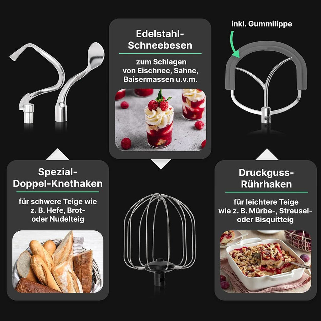 Proficook® Küchenmaschine Mit XXL 12L Schüssel | Knetmaschine Mit 2500W Longlife-Profi-Motor | Metallgetriebe Und Led-Display | Food Processor Für Bis Zu 8,5 Kg Teig |13 Geschwindigkeiten | PC KM 1254 Mama si Copilul Naty Shop