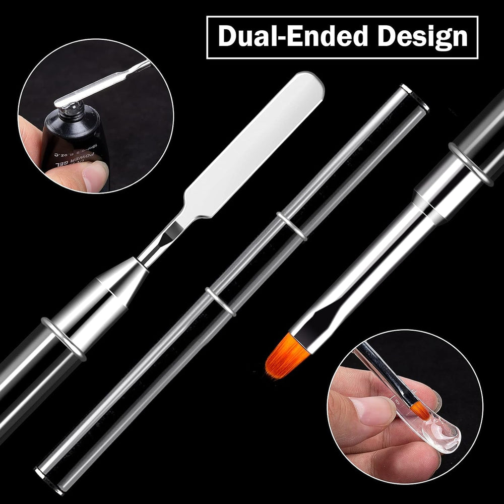 Set de 120 de forme pentru unghii, extensii de unghii, forme cu gel pentru unghii, set de forme pentru unghii cu perie cu două capete și pilă pentru unghii cu cleme, pentru unghii cu gel