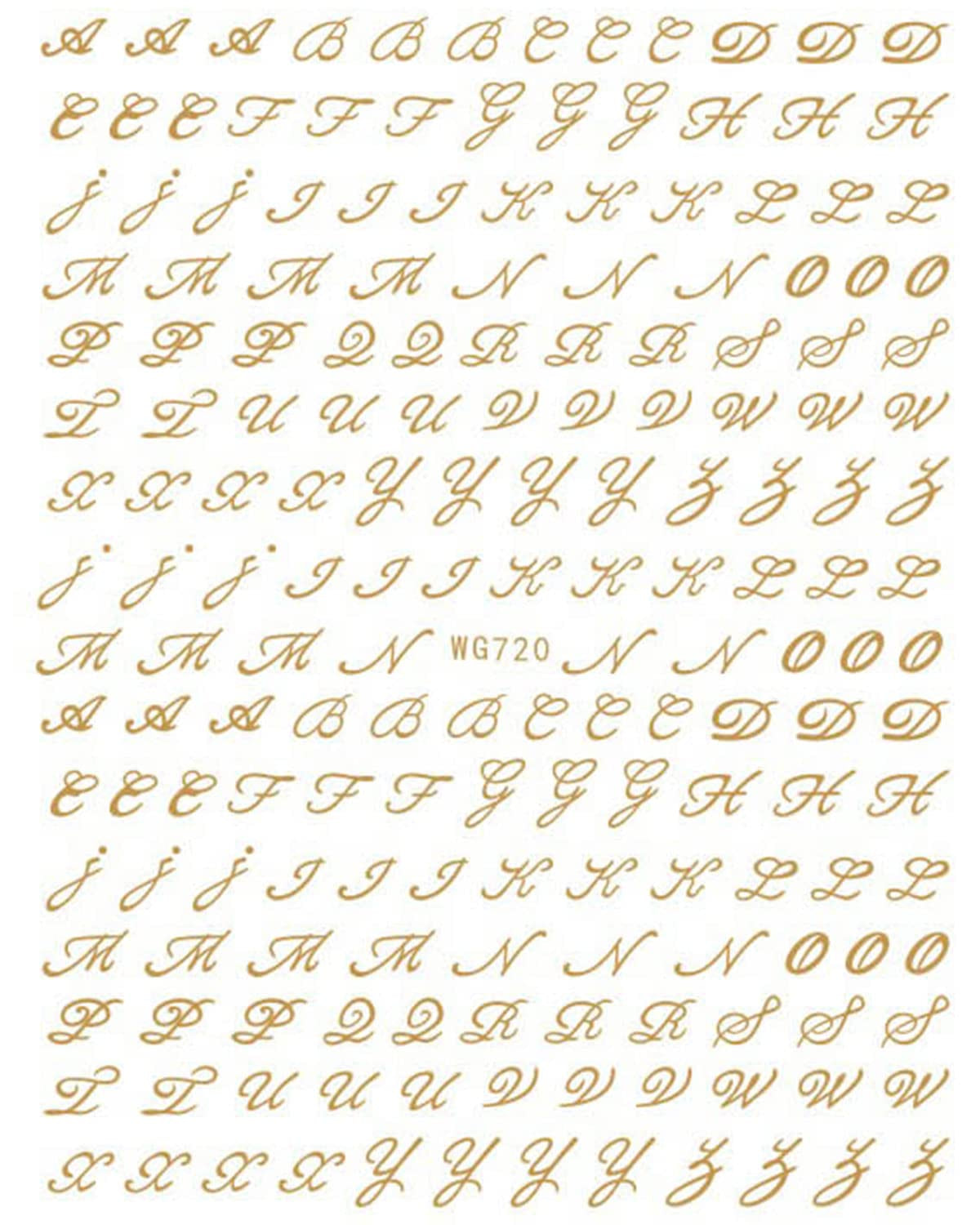 6 Blatt Nagelsticker Alte Alphabetzahlen Nagelaufkleber Selbstklebend Alte Briefe Nail Art Sticker Dekoration Nageldesign Zubehör