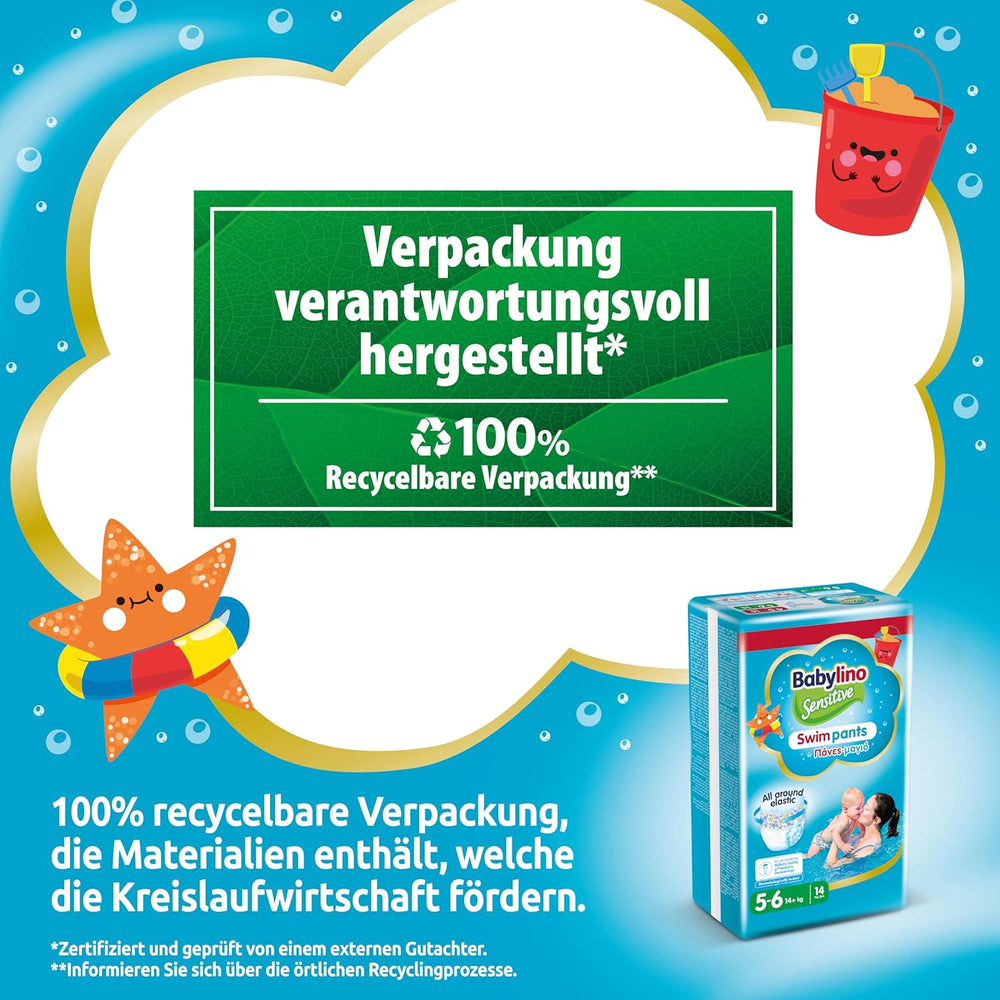 Scutece Sensitive Swim Pants, pentru mare și piscină, mărimea 5-6 (peste 14 kg), 84 bucăți