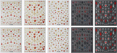 JMEOWIO Nagelsticker Mond Stern 10 Blatt Nail Art Sticker Selbstklebend Nagelaufkleber Dekoration Nageldesign Zubehör