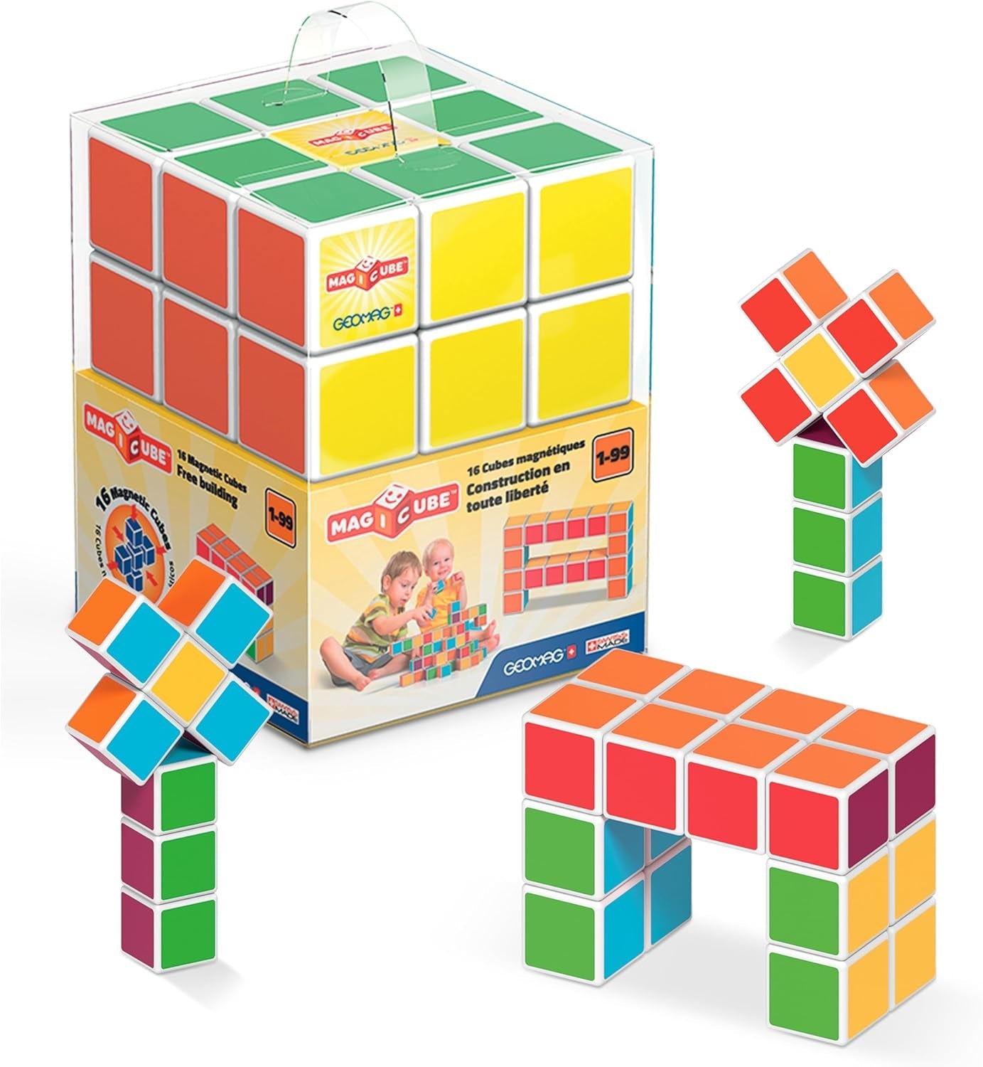 Geomag Magnetic Constructions, Original Magnetische Würfel, Magnetische Blöcke, Geschenk Kind 1 2 3 4 5 6 7 8 9 Jahre