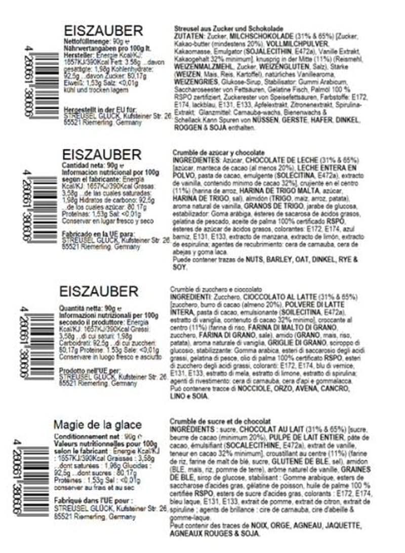 Streusel Glück, Mix Sprinkles Fulgi de zăpadă, Albastru Alb, 90 grame Sprinkles Naty Shop