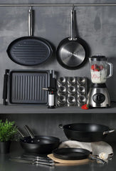 Masterpro Foodies - tavi de copt pentru 6 brioșe - Distribuție uniformă a căldurii - Fabricate din oțel carbon - Fund antiferent - Detașabil și ușor de spălat Matrite si tavi pentru copt Naty Shop