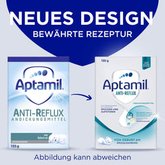 Aptamil Anti-Reflux - Formulă completă de la naștere, pentru gestionarea dietei, pentru vomă și regurgitație, hrană pentru bebeluși, lapte praf, 6 x 135 g