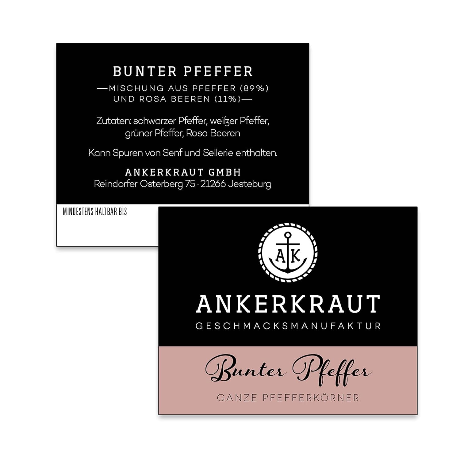 Ankerkraut Bunter Pfeffer, ganze Pfefferkörner für die Pfeffermühle, 150g im Beutel