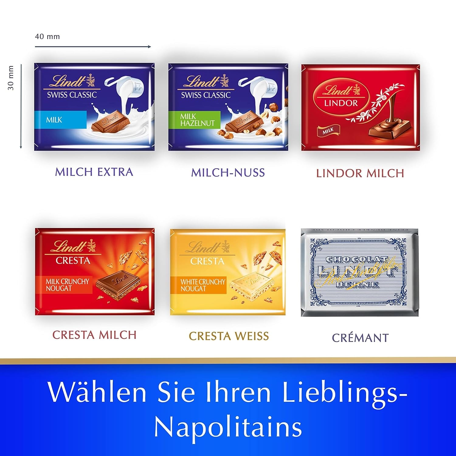 Cutie de ciocolată Lindt Swiss Classic Collection | Batoane de ciocolată cu lapte | Mini batoane de ciocolată | 185g | Cadou de ciocolată