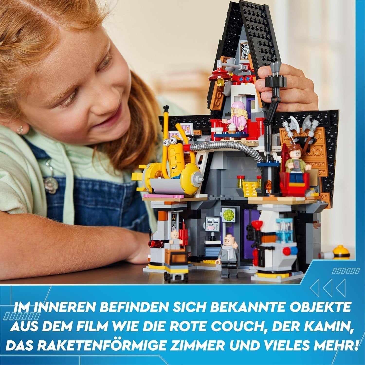 LEGO I - Simply Incorrigible 4 Vila de familie a lui Gru și a Minionilor, set de joacă pentru filmul I - Simply Incorrigible 4, jucărie pentru copii, cadou pentru băieți și fete începând cu vârsta de 8 ani 75583 Seturi de constructie Besuche den LEGO-Store
