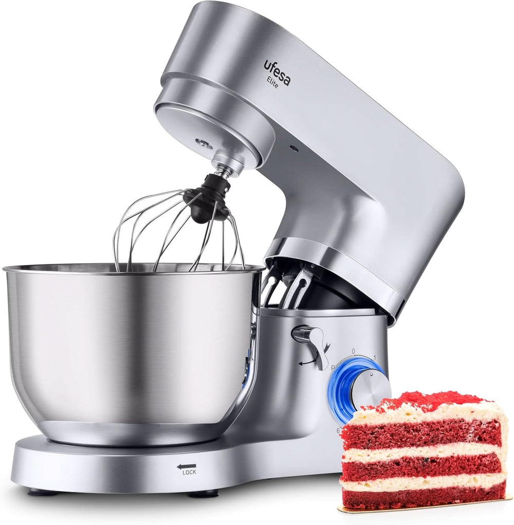 Ufesa Genius 5-In-1 Küchenmaschine Für Professionelle Backwaren, 1200W, 5L, Multifunktions-Küchenroboter, Edelstahl-Schüssel, 6 Geschwindigkeiten + Turbo, 3 Zubehörteile Enthalten, Bpa-Frei Mama si Copilul Naty Shop Inox