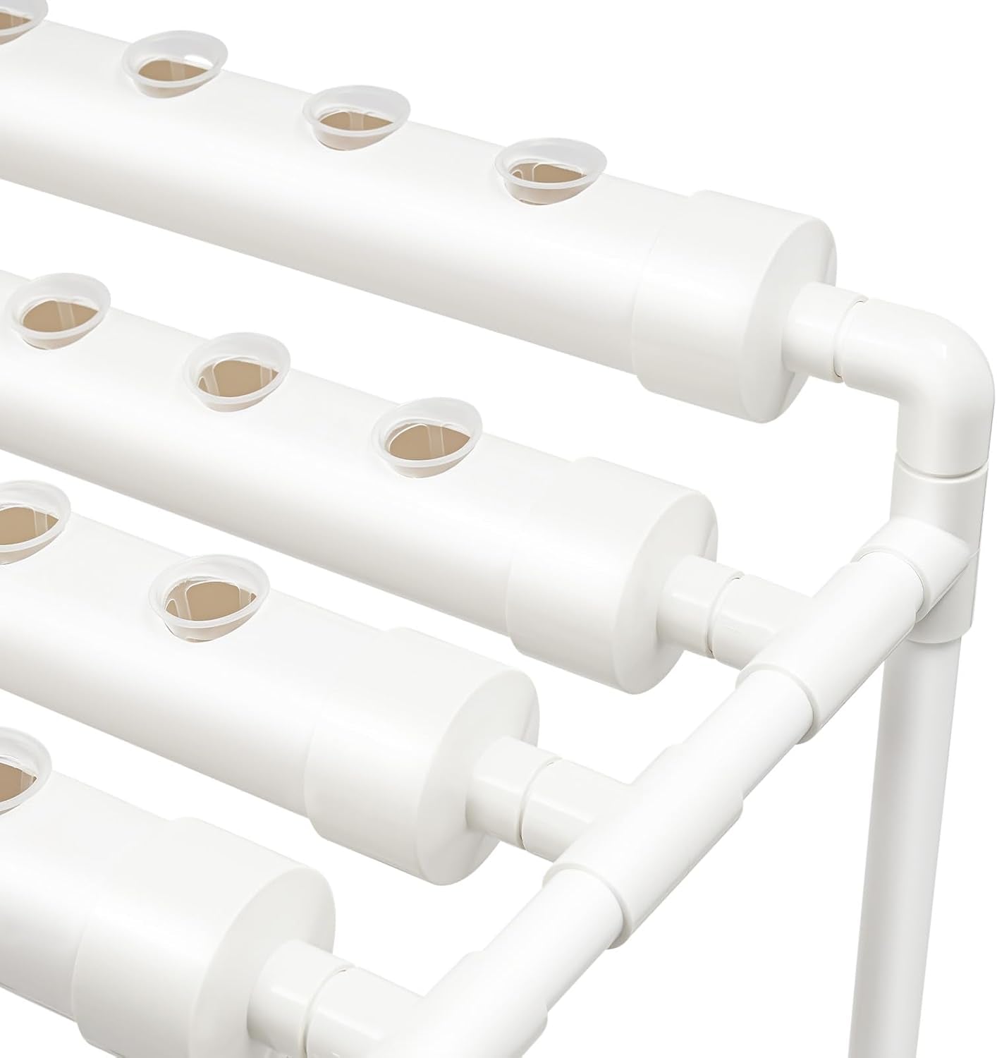 Kit de creștere hidroponică cu 3 straturi cu 90/108 poziții de plantare și pompă de apă, sisteme de creștere a plantelor fără sol din PVC, kituri de creștere hidroponică pentru cultivarea legumelor și fructelor (108 poziții de plantare)