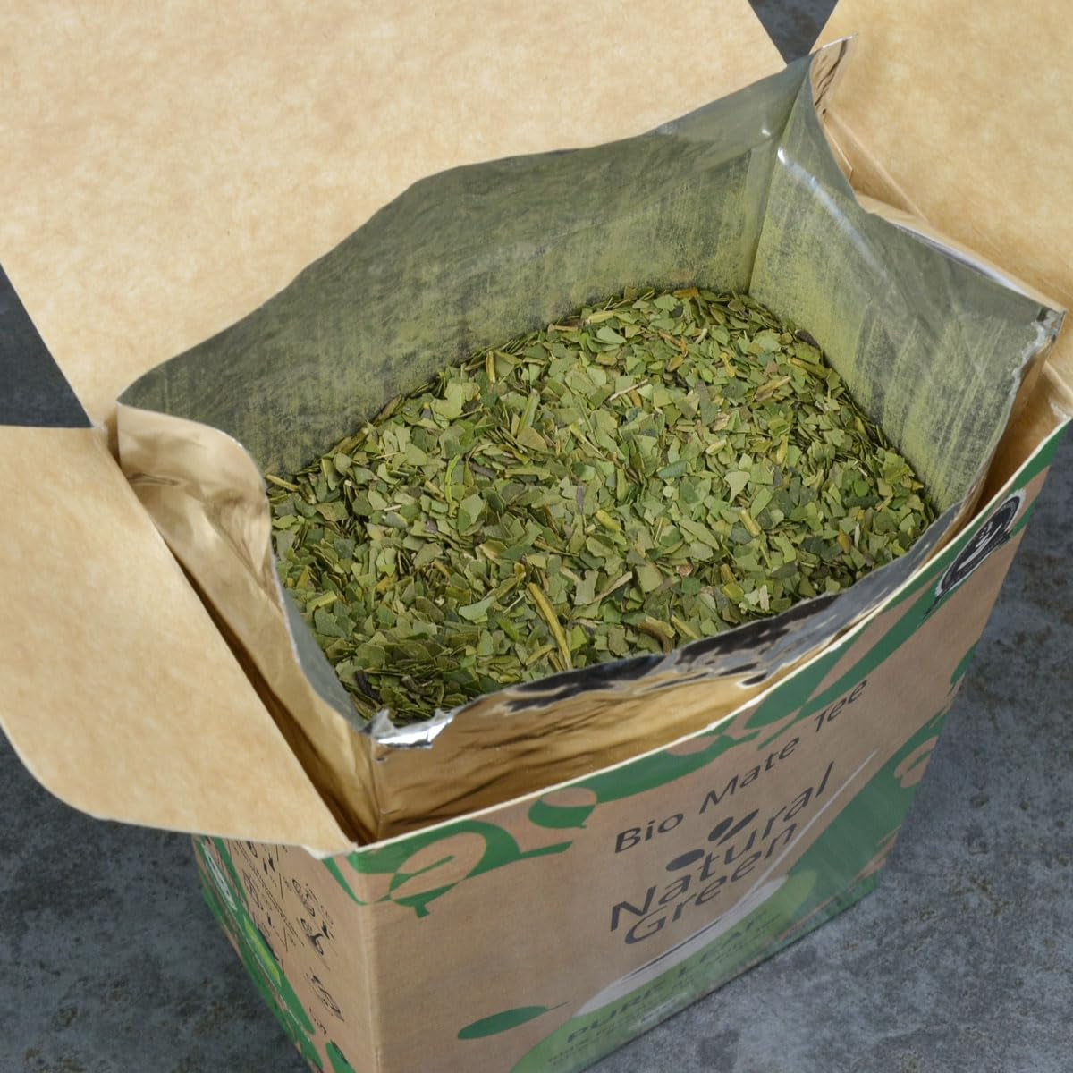 Delicatino - Verde natural PURE LEAF 500G, yerba mate organic fără tulpini, proaspăt și fără fum, cultivat ecologic, ambalat în vid pentru prospețime maximă