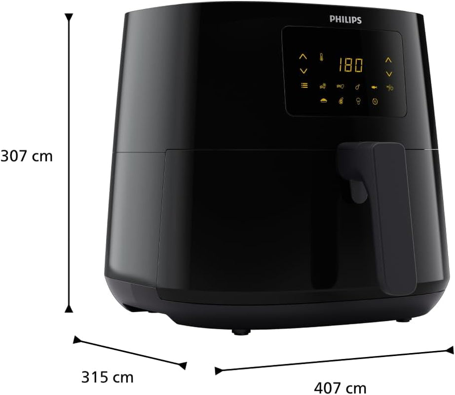 Philips 3000Er Airfryer XL - Tehnologie Rapid Air, prăjire cu până la 90% mai puțină grăsime, capacitate 1,2 kg, 6,2 litri, ecran tactil Electrocasnice Naty Shop