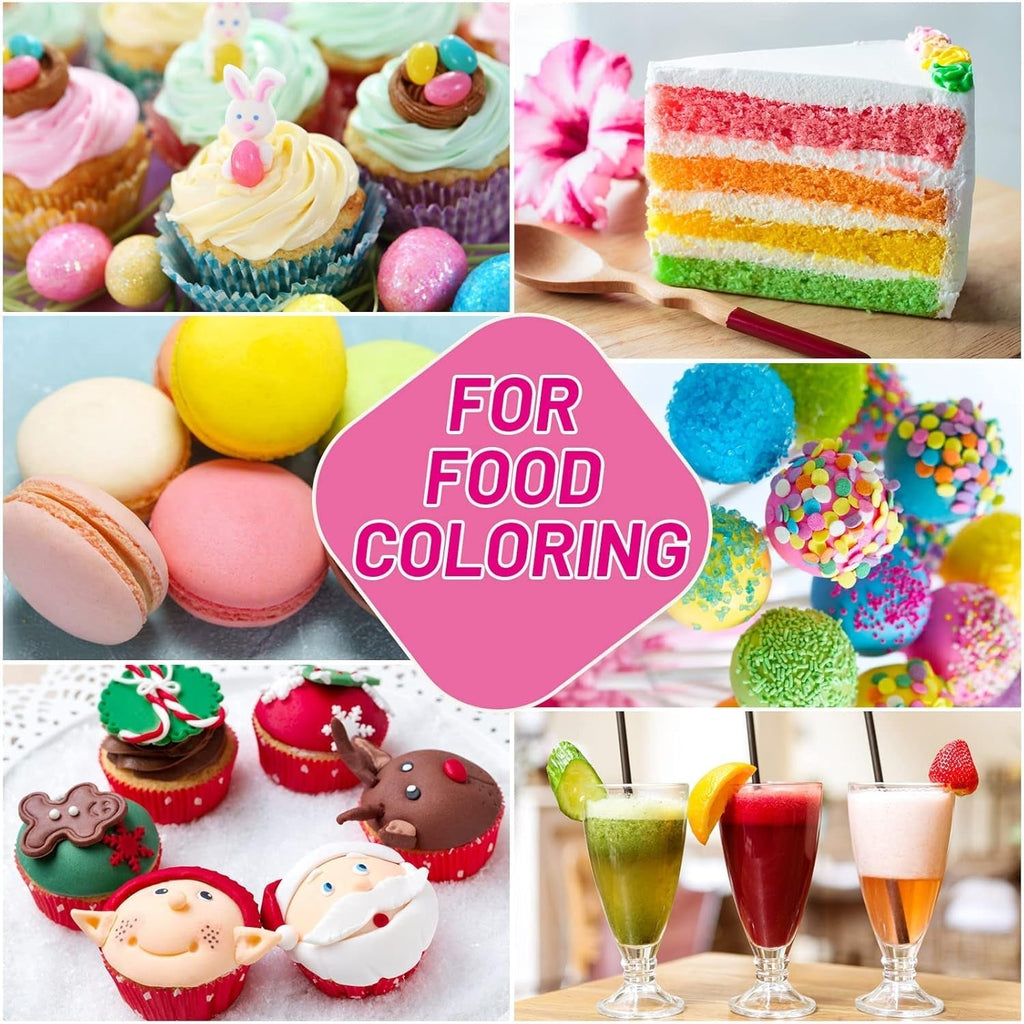 Colorant alimentar 8x10ml – Set de coloranți alimentari lichidi foarte concentrați pentru copt, prăjituri, fursecuri, glazură, macaroane, fondant – Colorant alimentar vibrant pentru săpunuri DIY, slime, meșteșuguri
