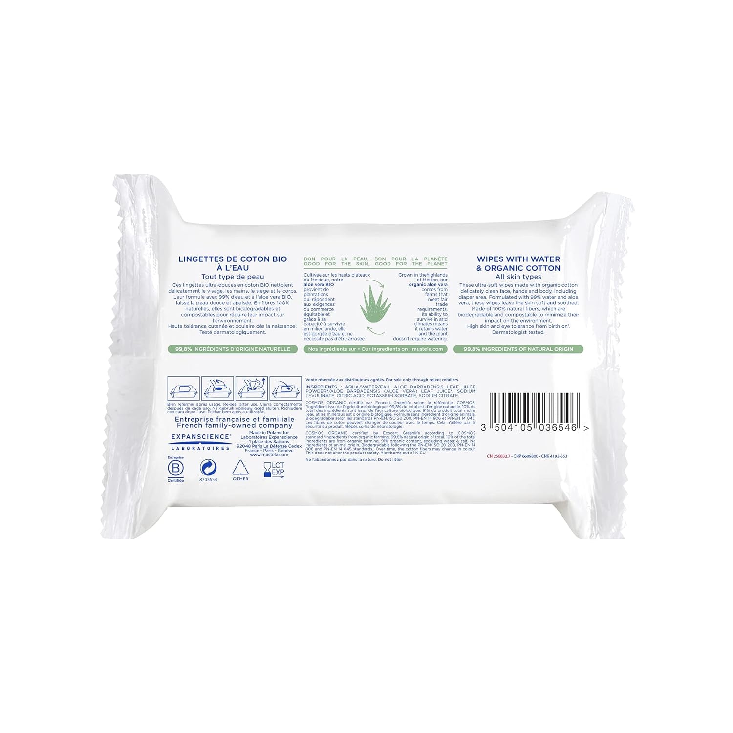 Lingette Coton À L'Eau 60 buc