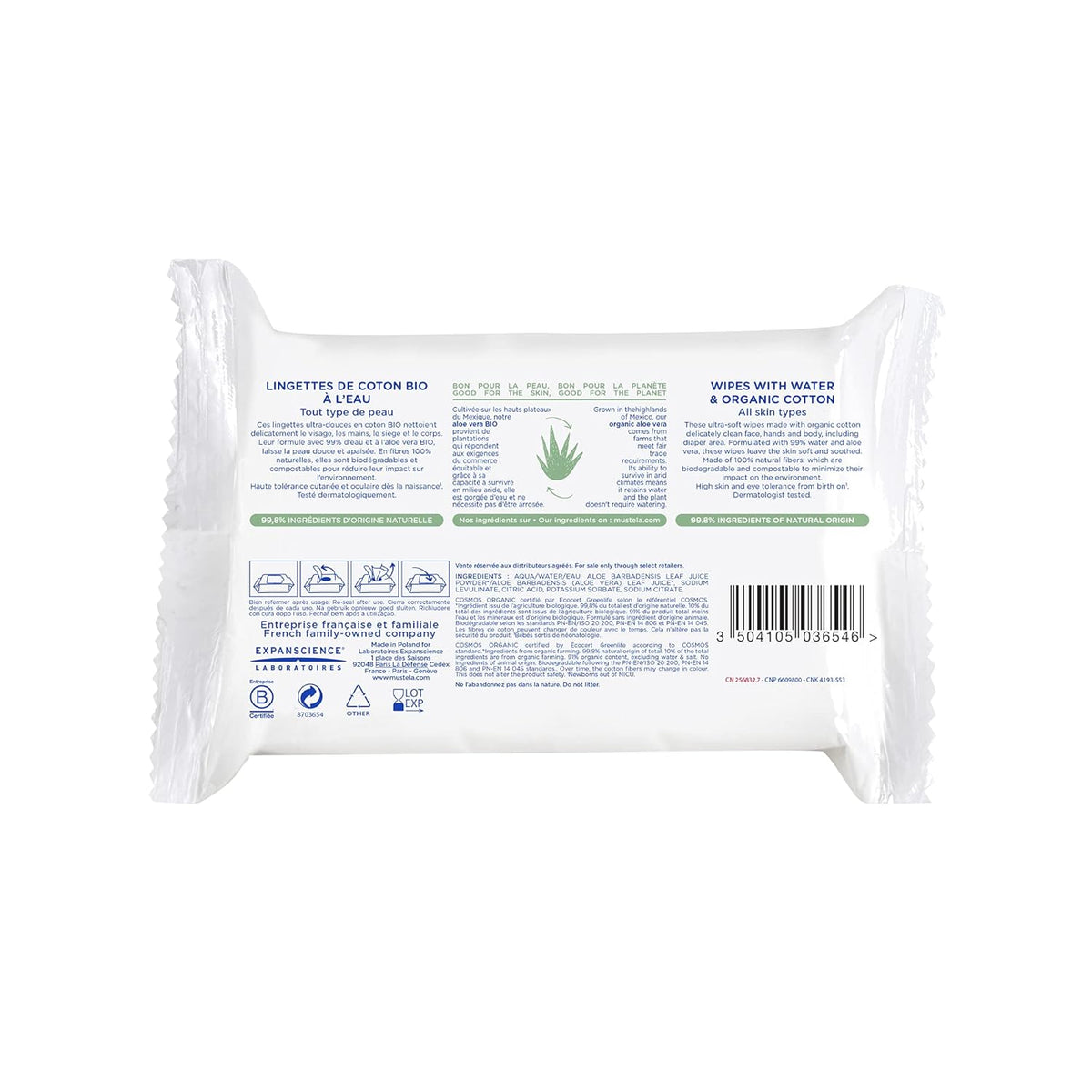 Lingette Coton À L'Eau 60 buc