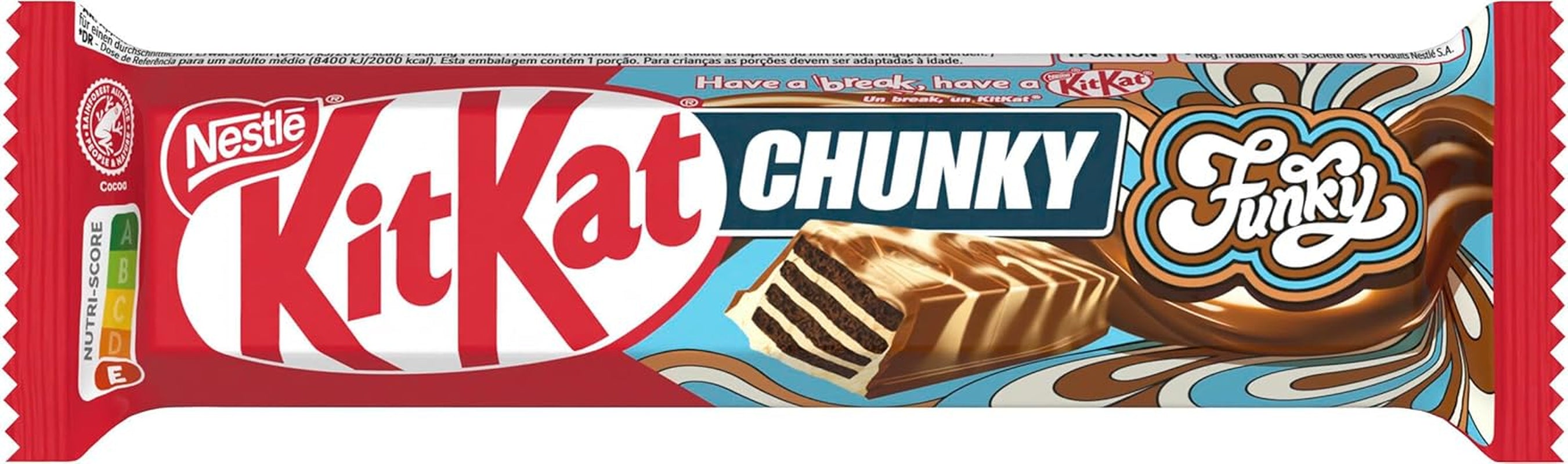 Nestlé Chunky Funky, napolitană crocantă în ciocolată cu lapte, pachet de 24 (24 x 40g)