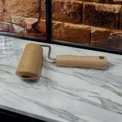 Sucitor/rolă de patiserie Fackelmann, lemn, 17 x 6,5 x 4 cm, maro