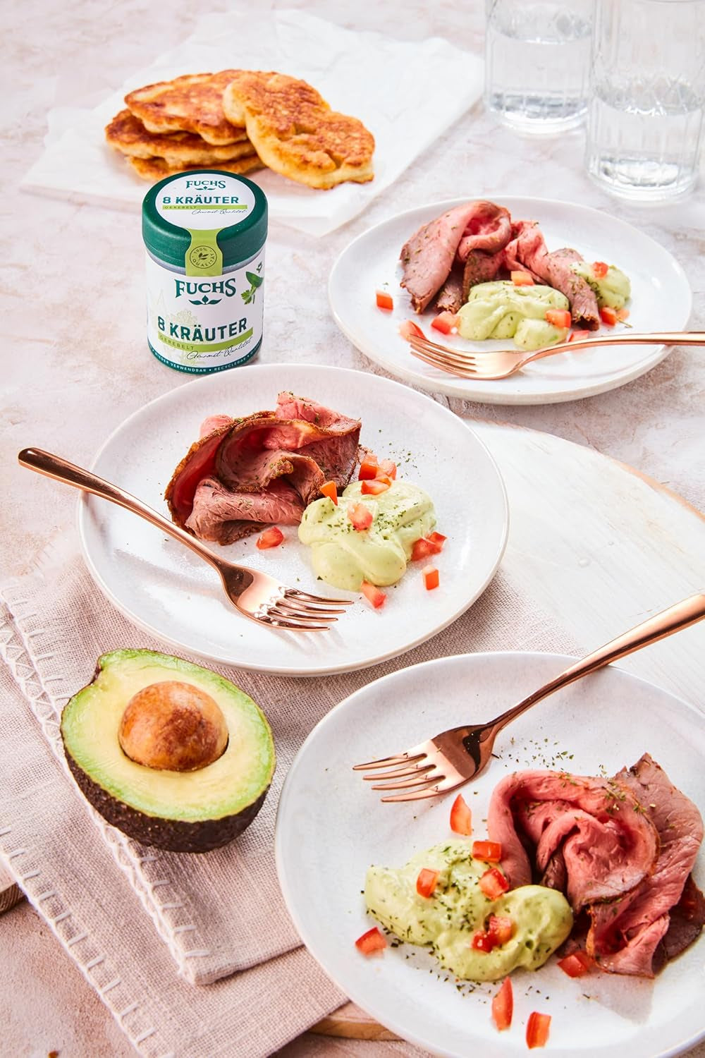 Fuchs Gewürze - 8 Kräuter gerebelt - Kräutermischung für Marinaden, Fischgerichte oder Kräuter-Frischkäse - natürliche Zutaten - 25 g in wiederverwendbarer, recyclebarer Dose