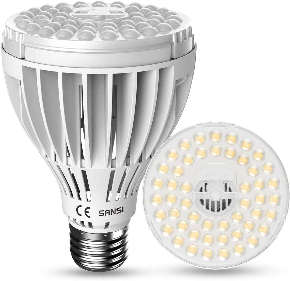 SANSI Lampă LED cu spectru complet de 30W pentru plante de interior, echivalent 250W, lampă de creștere E27 cu PPFD ridicat, lampă de creștere 4000K 660nm cu unghi de fascicul de 60° pentru răsaduri, legume, flori, hidroponie