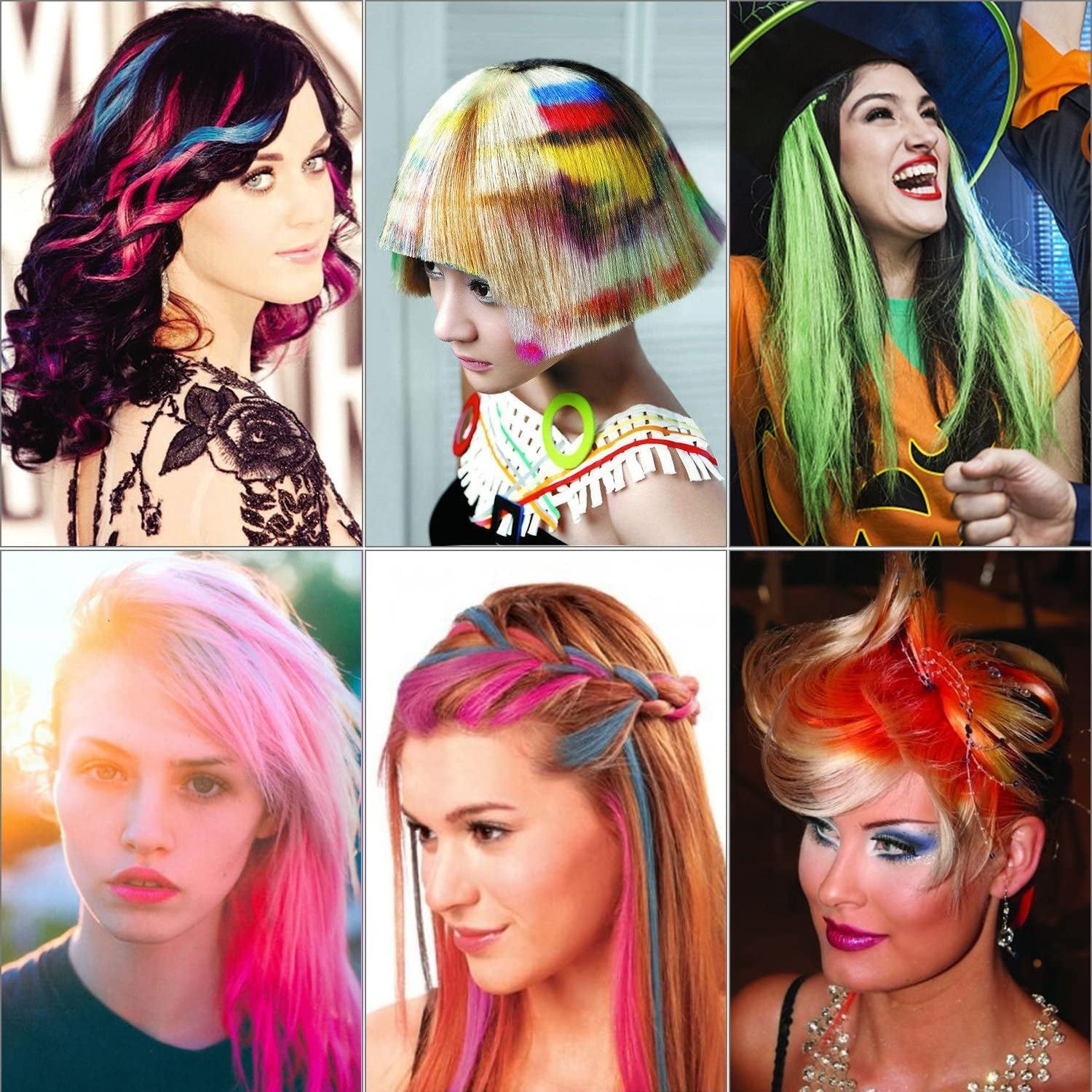 10PCS păr cretă pieptene temporar lumina păr culoare crema cadouri pentru fete pentru copii 4 5 6 7 8 9 11 + ani Vopsea pentru par Naty Shop