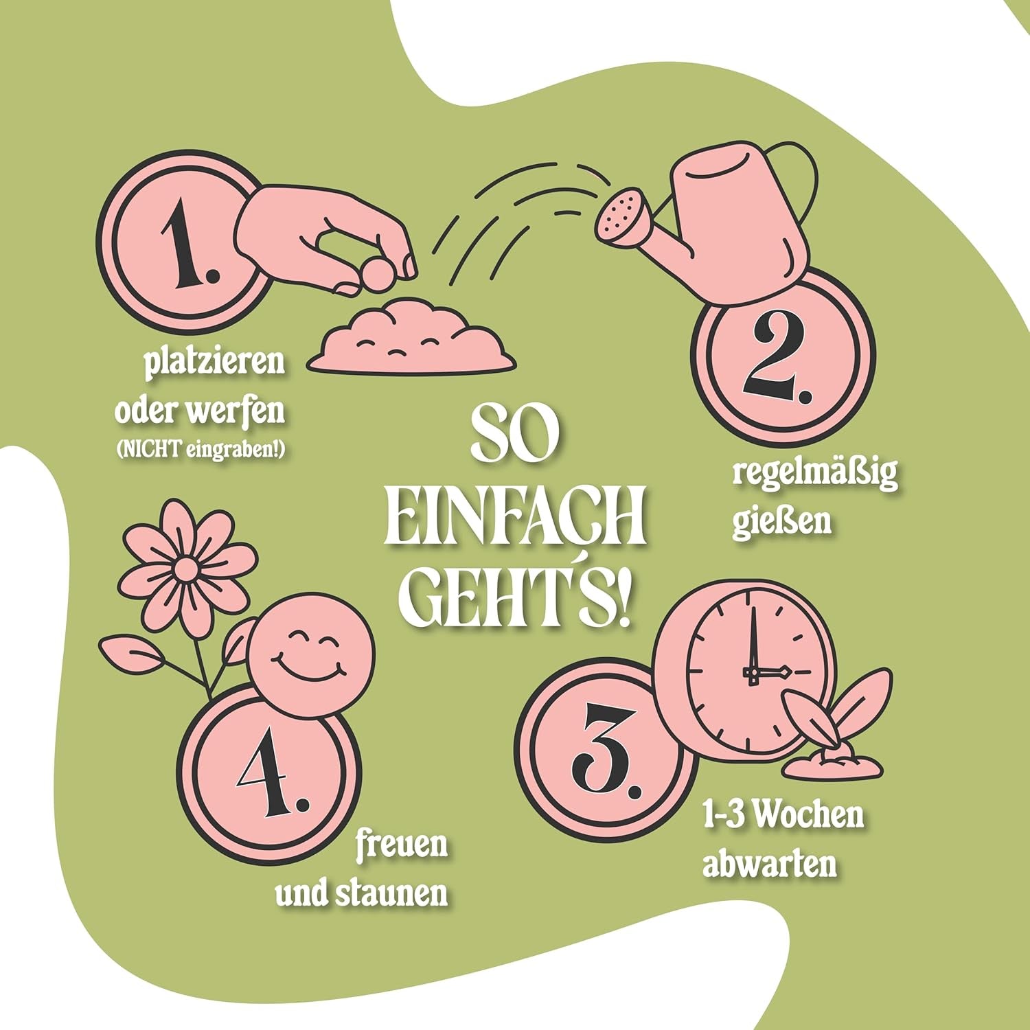 LouMaxx Set de bombe cu semințe lucrate manual 10x3, cadou cu bombă cu semințe, semințe de flori ca favoruri de petrecere, semințe sustenabile pentru cadouri de petrecere pentru copii, bile de plantare ecologice cu peste 50 de tipuri de semințe de flori