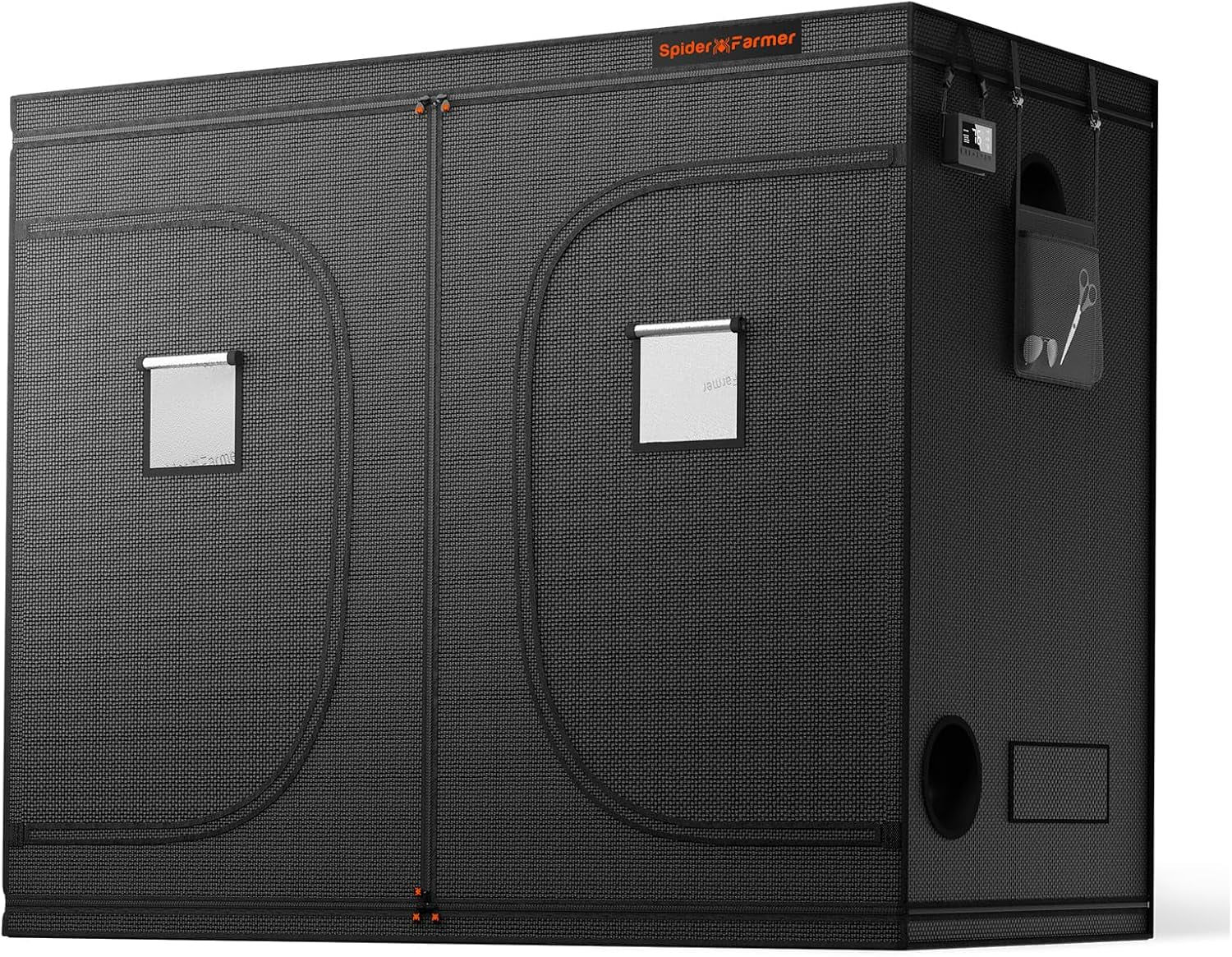 Cort de creștere Spider Farmer Pro 70x140x200 cm, cu ușă rulantă, fereastră de observare, panou de podea detașabil, material textil Mylar 2000D, pentru cultivare hidroponică în interior cu SF4000, G4500, SE4500