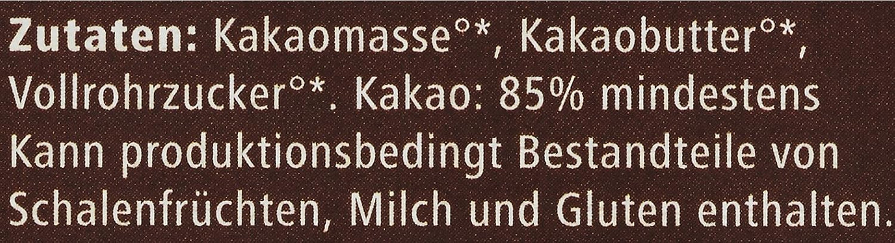 Bitter Grand Noir organic, 85%, 100g