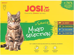 Multipack Mixed Selection in Sauce (12 x 85 g) | Adult | Premium Nassfutter in Sauce für ausgewachsene Katzen | Multipack mit 4 Sorten | Ohne Konservierungsmittel | 12er Pack