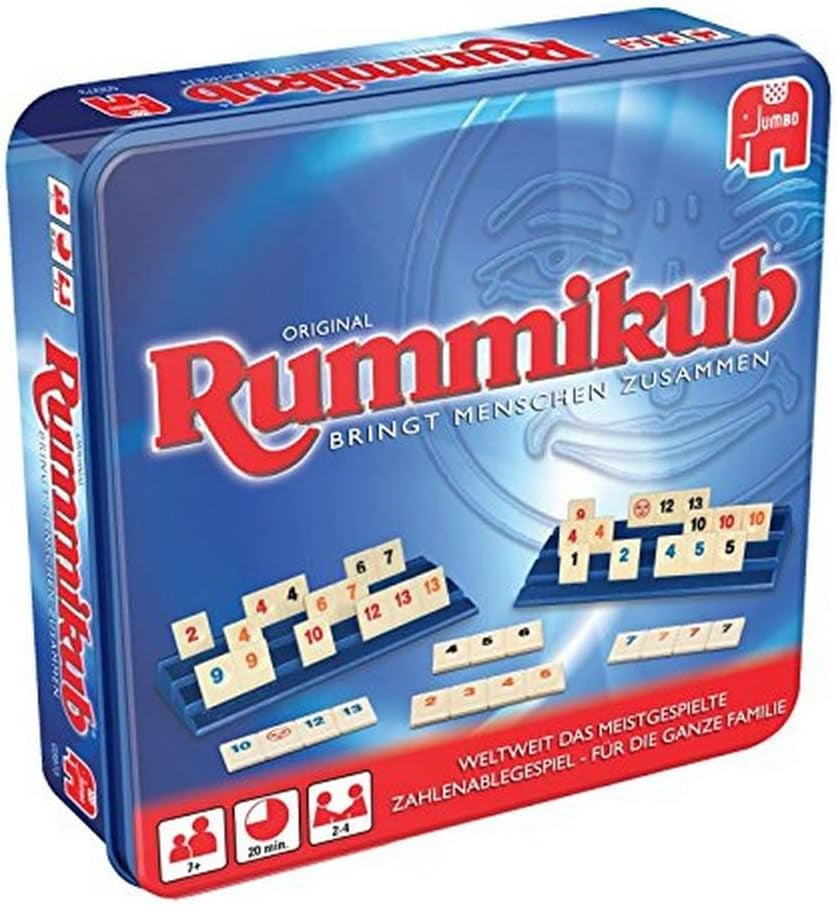 Jumbo Spiele Original Rummikub Classic - der Spieleklassiker unter den Gesellschaftsspielen - für Erwachsene und Kinder ab 7 Jahren JUM17571 Mehrfarbig 2,7 x 3,7 cm