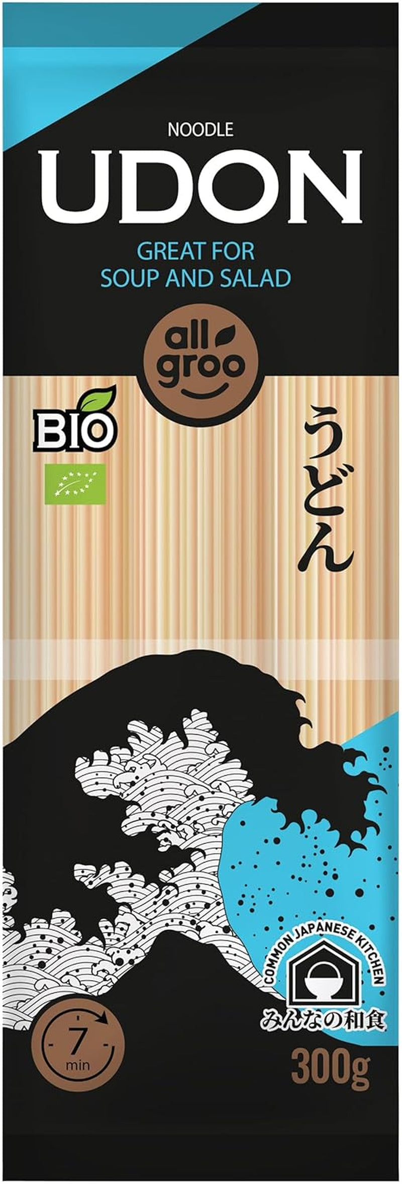 Tăiței de grâu organici Allgroo, Udon, CN-BIO-154-1 x 300 g