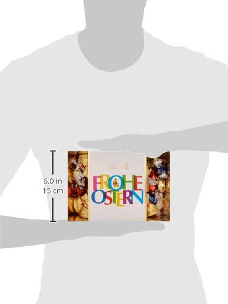 Cuib de Paște Colorat cu Ciocolată Lindt | 310 g | 8 x Mini Iepurași Aurii, 26 x Ouă de Ciocolată cu Lapte Lindor, 15 x Ouă de Ciocolată Albă Lindor, 10 x Ouă de Ciocolată Neagră Lindor | Ciocolată de Paște | Cadou de Ciocolată