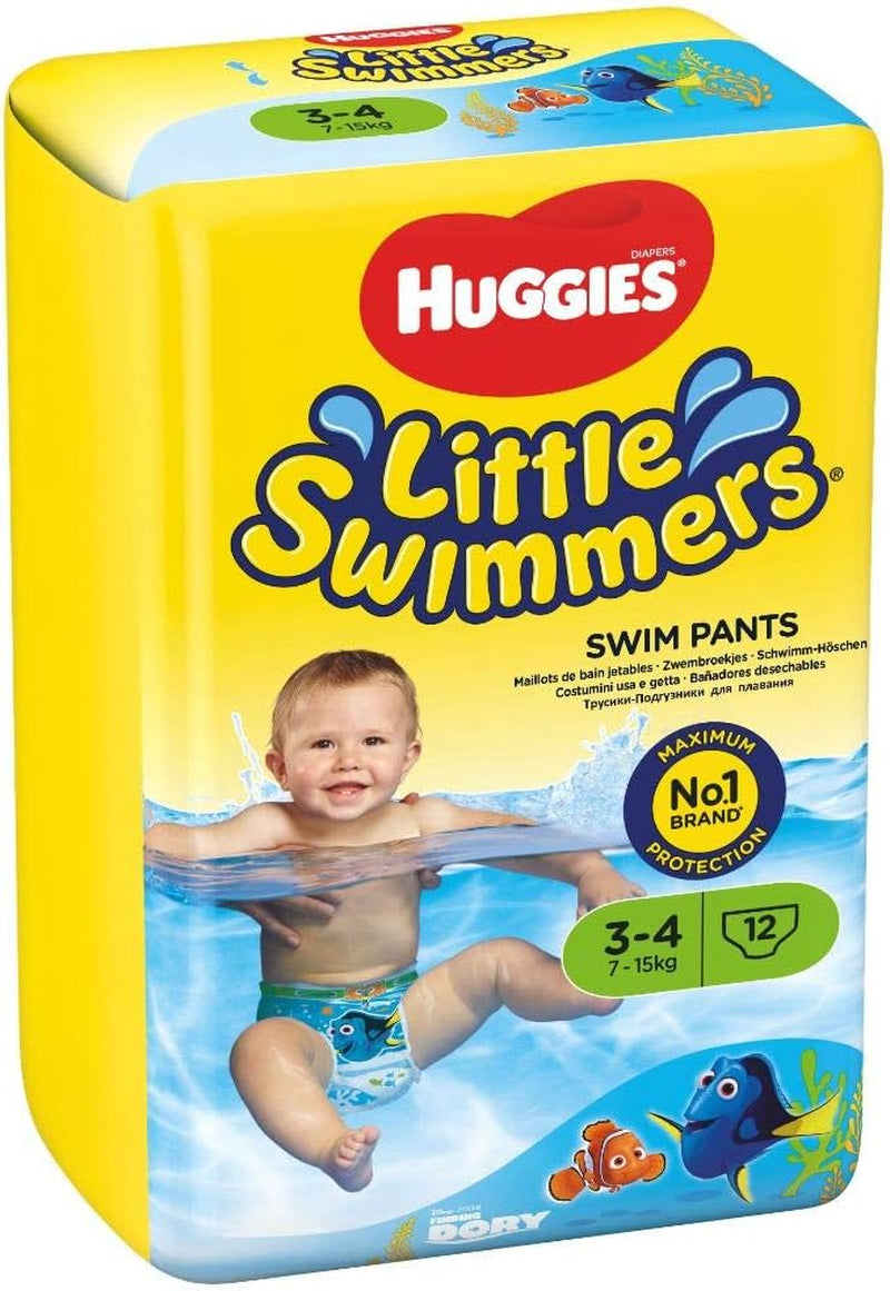 Scutece de înot Huggies Little Swimmers, mărimea 3-4, 12 bucăți, 7-15 kg