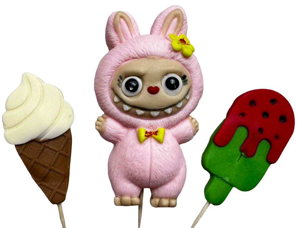 Set decoratiuni comestibile, Labubu Decoratiuni din Pasta de Zahar Nati Shop