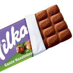 Milka Alpine Ciocolată cu lapte cu alune întregi – Ciocolată cu nuci crocante – 17 x 95g