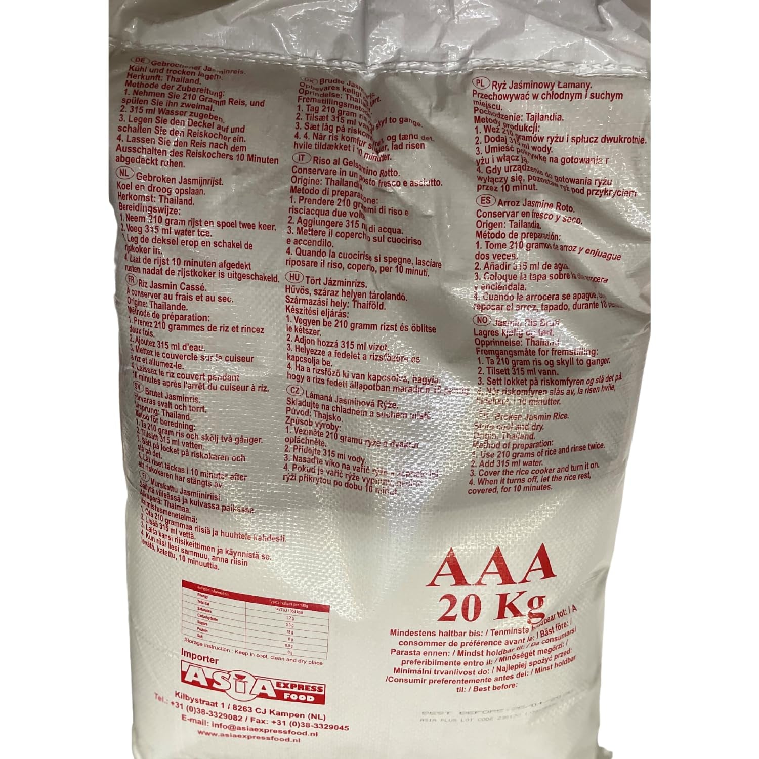 OREZ ROYAL THAI - Orez Jasmine rupt - 1 x 20 kg