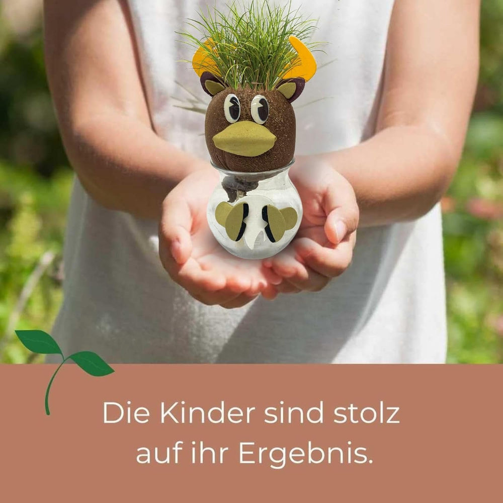 Bada Bing Graskopf 4er Set inkl. Wasserbehälter Waldtiere DIY Tiere – Rasenkopf Tierkopf mit Rasensamen – Experiment für Kinder – Spaß mit Lerneffekt – Geschenk Mitbringsel Kindergeburtstag Mitgebsel