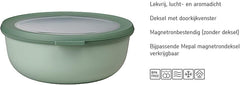 Mepal - Multi bowl Cirqula Round 4-piece set - Borcane de depozitare cu capac - Potrivit ca cutie de depozitare, frigider, congelator și cuptor cu microunde - 500, 1000, 2000, & 3000 ml - Nordic sage Cutii depozitare alimente Naty Shop