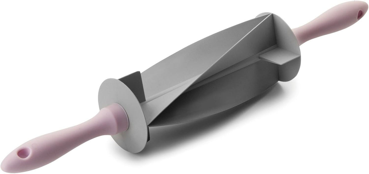 RODILLO CORTADOR DE Croissant, plastic, gri/roz, 18 x 18 x 10 cm