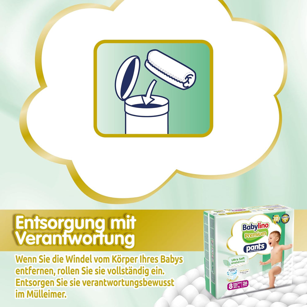 Pantaloni Premium Mărimea 8 cu Filtru Ultra-Moale, XXL (20+ kg), 26 bucăți