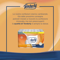 Economie de spațiu, 96 de role de hârtie igienică, 2 straturi, 220 de lacrimi per rolă, Cu extracte naturale de malva și gălbenele, Fabricat în Italia, Testat dermatologic.