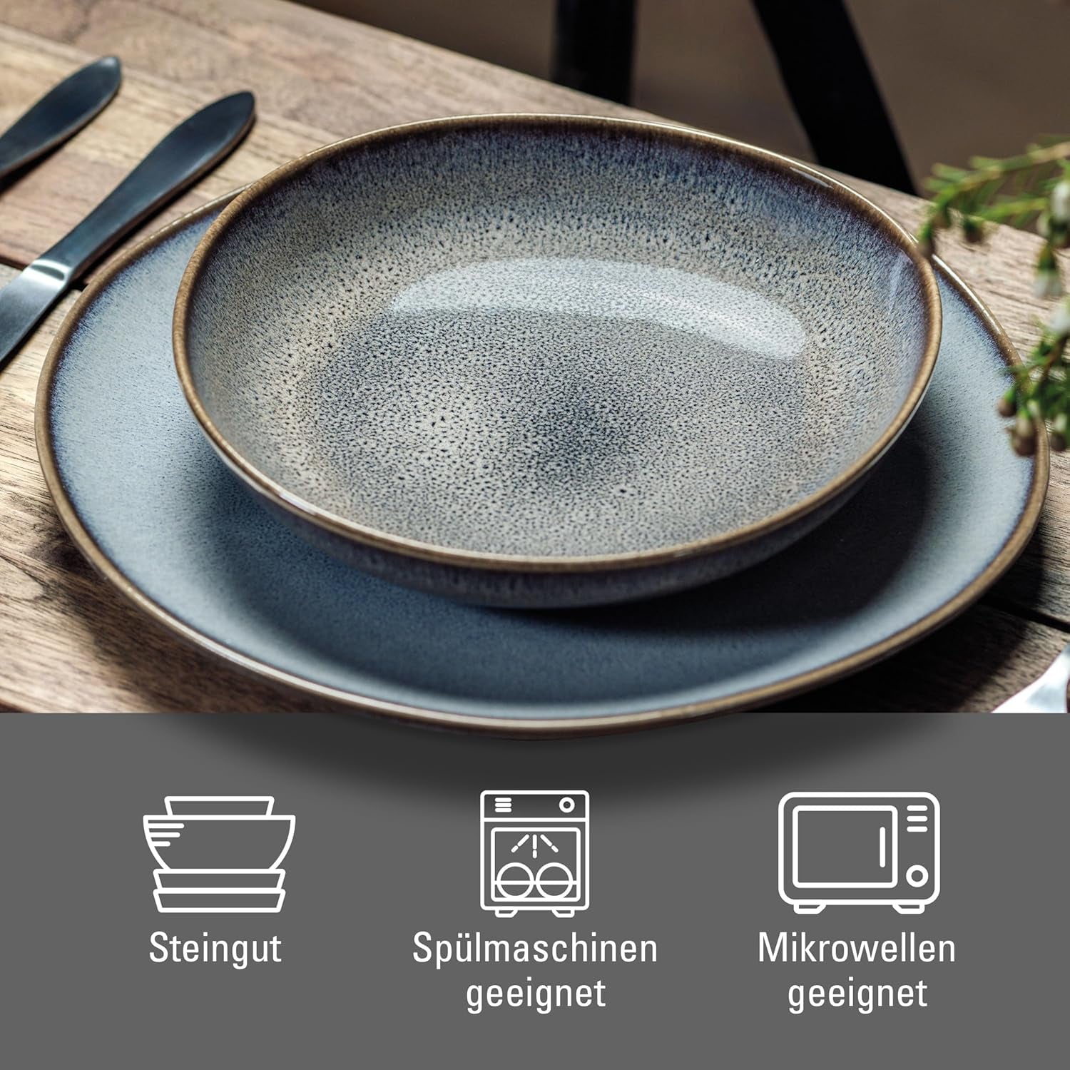 Set de masă bej Lave de la Villeroy & Boch, 4 piese, ca.