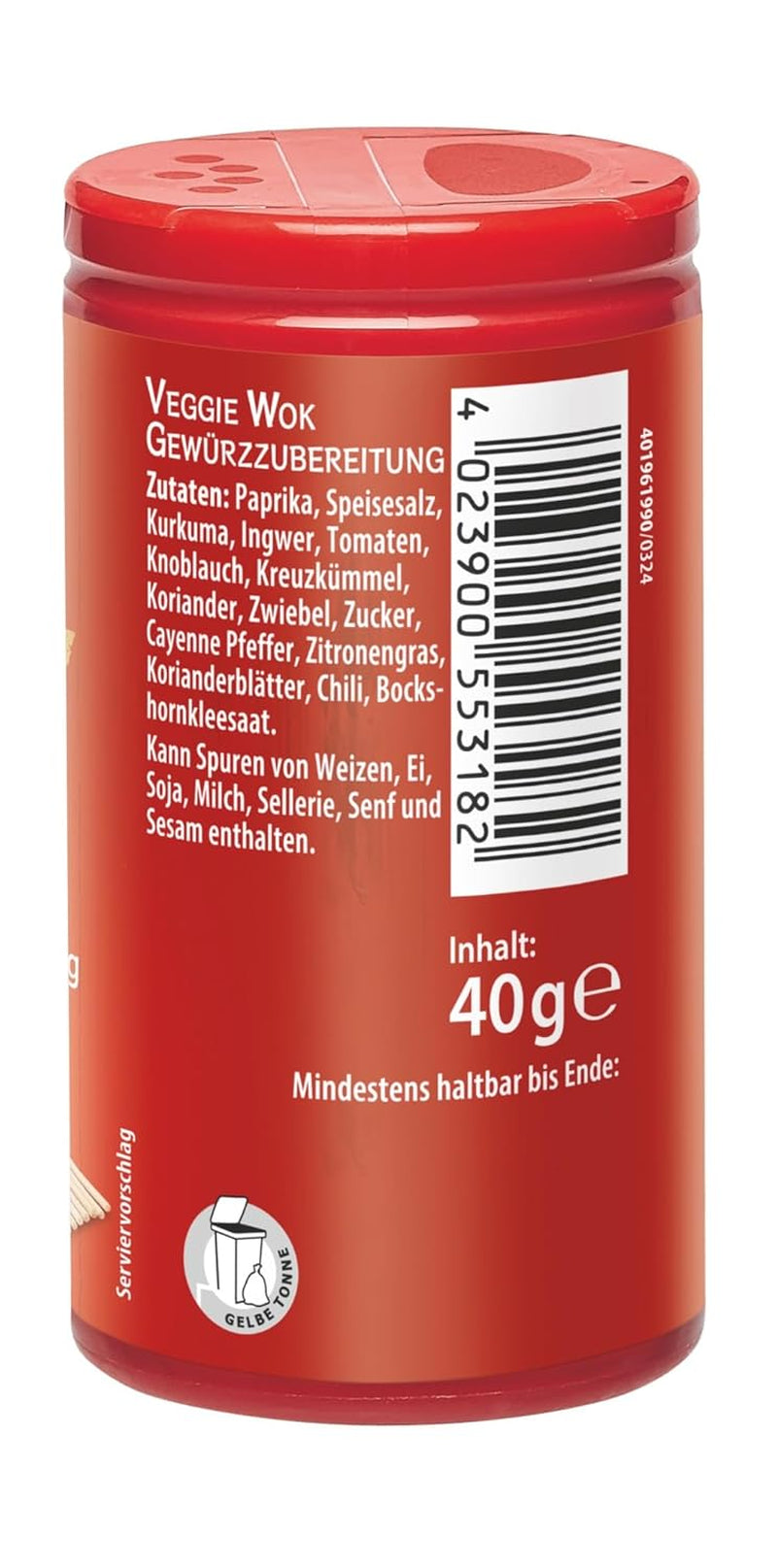 Bamboo Garden - Veggie Wok Mix Würzmischung | Vegan, natürliche Zutaten | 40 g in der Dose