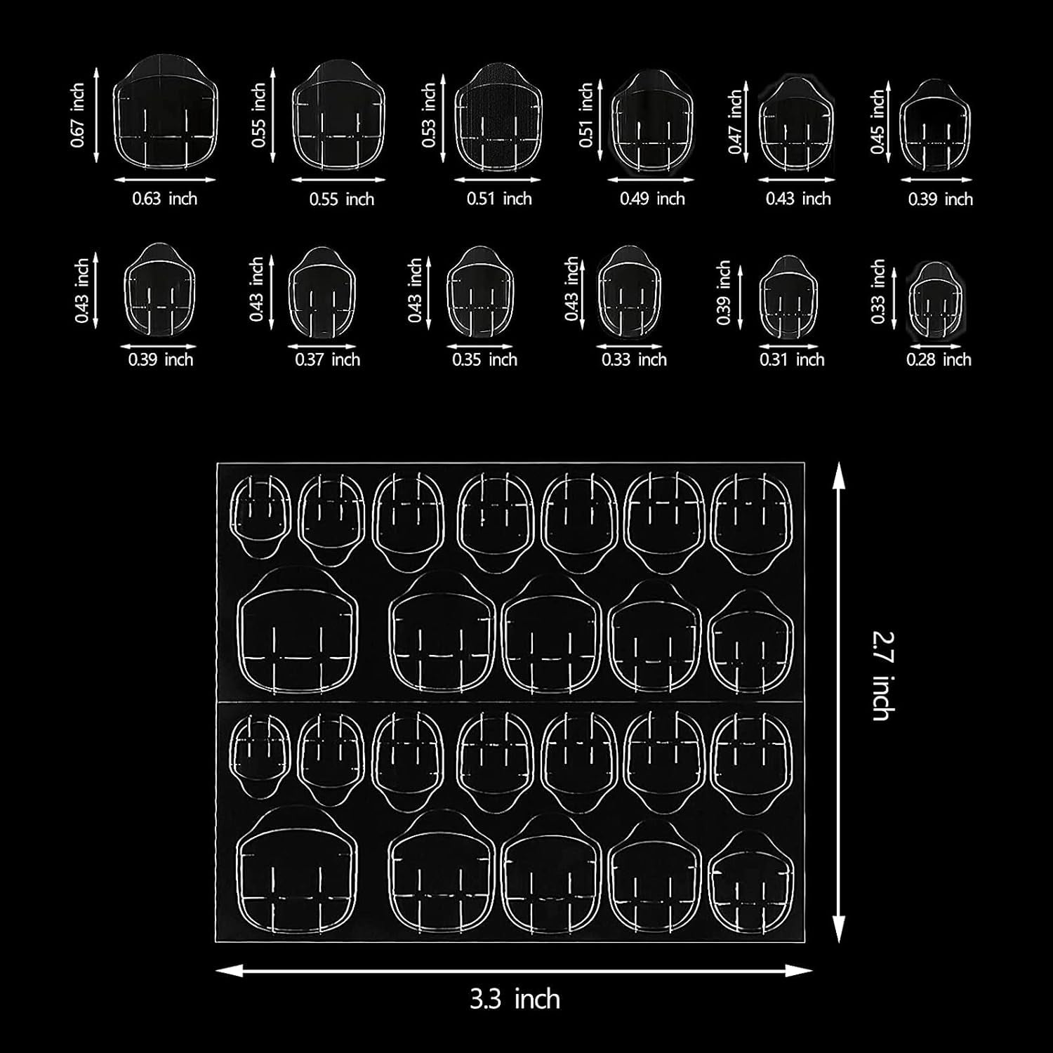 360 buc benzi autoadezive transparente pentru unghii, lipici pentru unghii, benzi autoadezive față-verso, decorare manichiură DIY transparentă