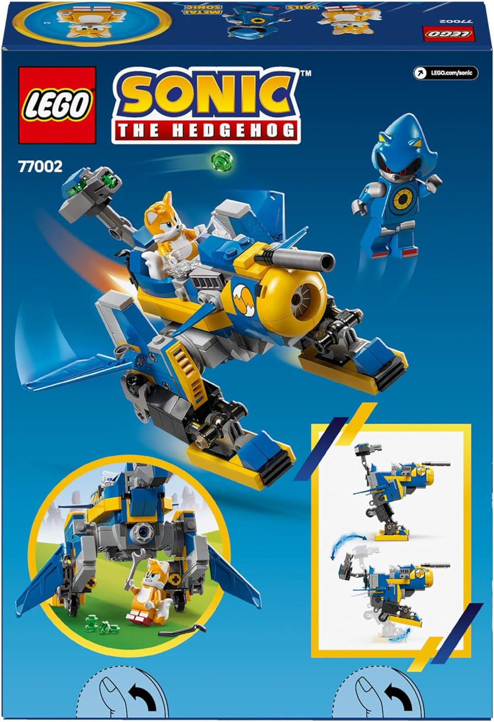 LEGO Sonic the Hedgehog Cyclone Vs. Metal Sonic - Jucărie Mechs de colecționat cu 2 minifigurine de jocuri video - Idee de cadou pentru băieți și fete de la 8 ani și adolescenți fani ai jocurilor 77002 Seturi de constructie Besuche den LEGO-Store