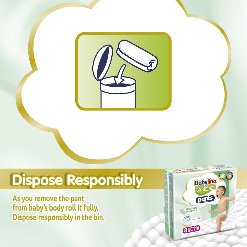 Pantaloni Premium Mărimea 8 cu Filtru Ultra-Moale, XXL (20+ kg), 104 bucăți