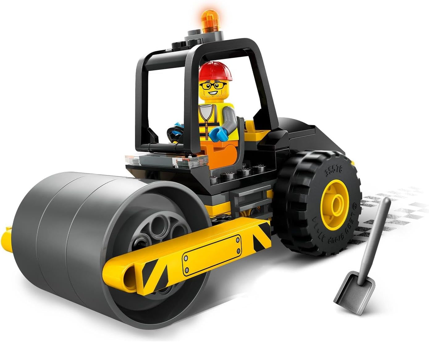 LEGO City Road Roller, vehicul de șantier pentru copii de la 5 ani, jucărie cu role cu aburi cu minifigurină de muncitor în construcții, experiență de joacă imaginativă pentru băieți și fete, mic, cadou distractiv 60401 Seturi de constructie Besuche den LEGO-Store