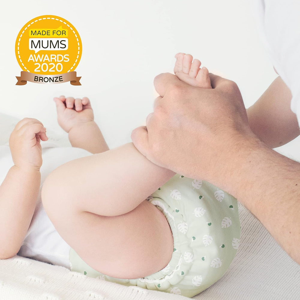 Bambino Mio, șervețele umede reutilizabile pentru bebeluși - Basic - ecologice, fără substanțe chimice, cu două fețe, lavabile, pachet de 10, Cloud - ambalajul poate varia